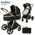2-in-1 Two-way High-view Baby Stroller Foldable, Sit-and-lie for Strolling, Includes A Changing Bag
