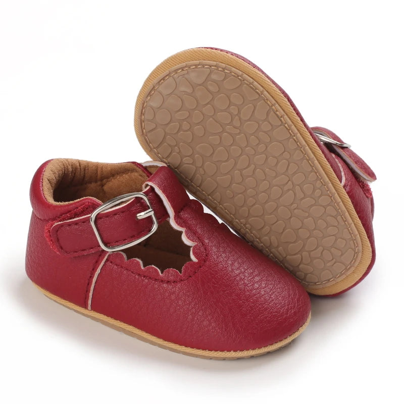 Pink Baby Girls First Step Shoes Baby Moccasins Soft Bottom Rubber Non-slip Toddler First Walkers Baby Booties Girls