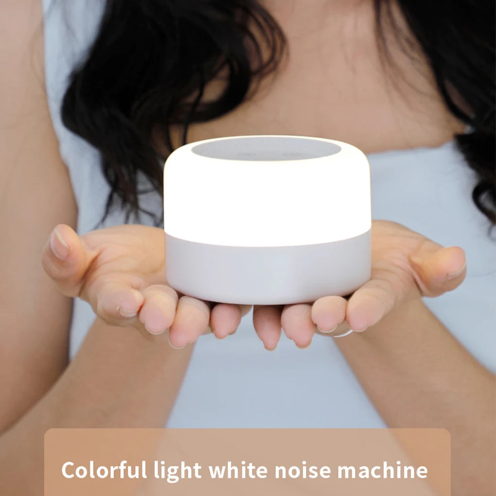Baby White Noise Machines with Night Light Sleeping Relaxation Tool Portable Touch Adjustable USB Rechargeable for Home Travel
