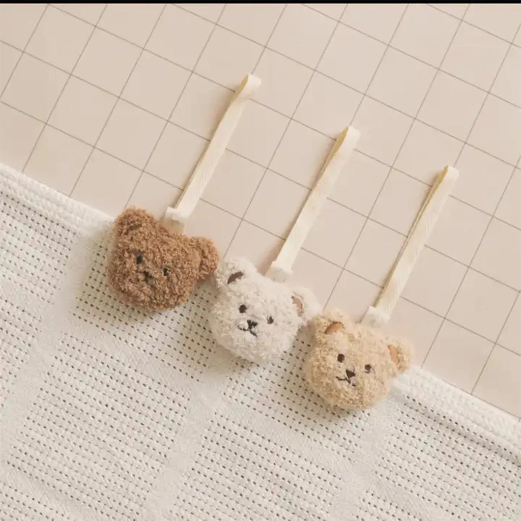 Fashion Teddy Pacifier Holder Baby Embroidered Bear Face Moon Clip For Newborn Kids Comforter Toys Toddler Gifts