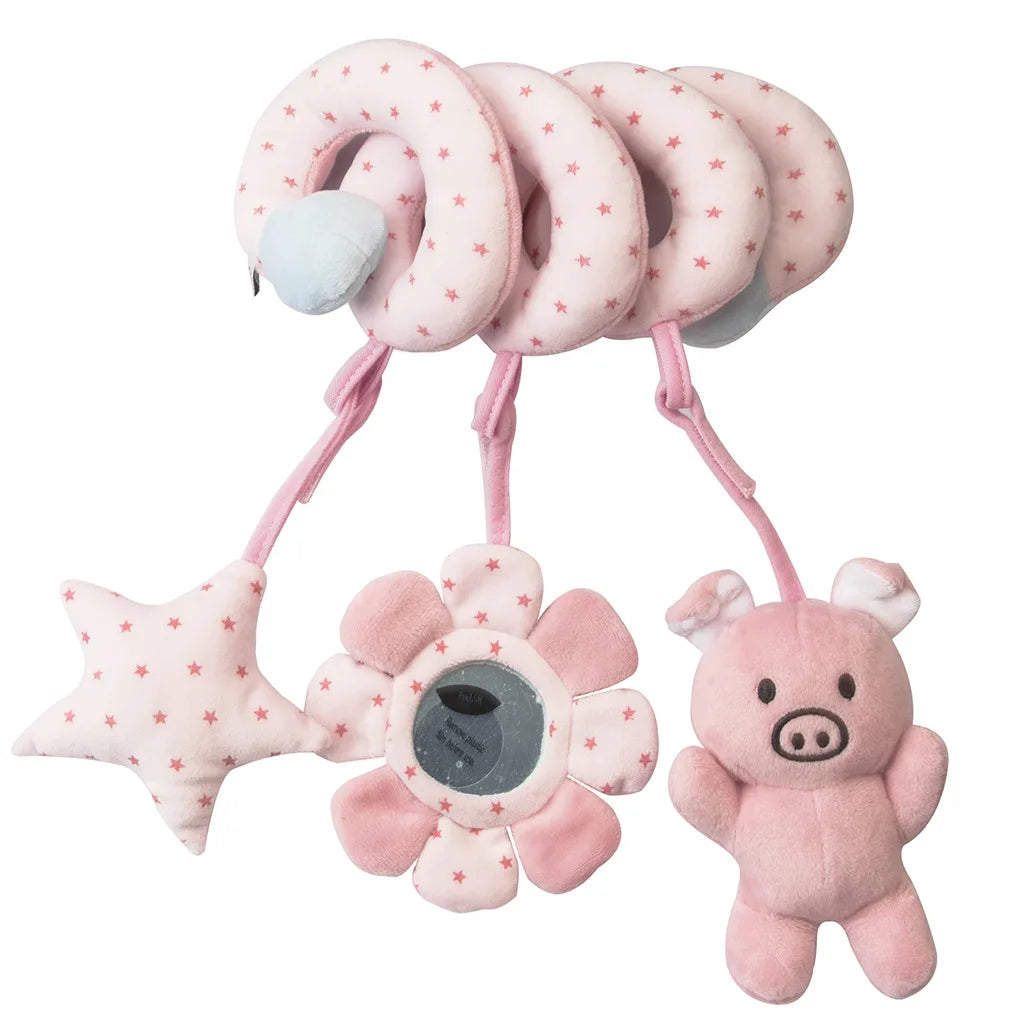 Car Seat Toys for Babies Rattle Mirror Crinkle Squeaky Carseat Stroller Toys 0-6 Months Developmental Newborn Baby Girl Gifts