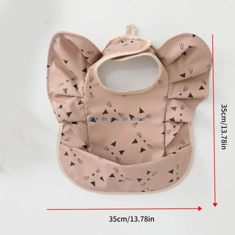 19QF Adjustable Baby Feeding Bib Lightweight Travel Friendly Winged Design Burp Cloth Easy Wipe Saliva Towel for Toddler