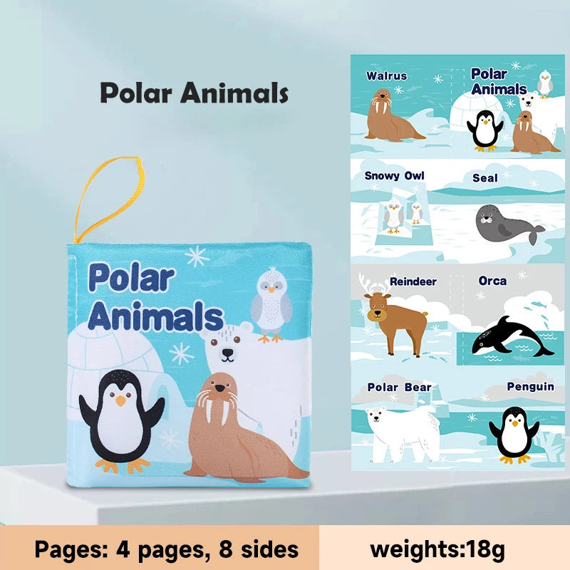 0-12Months Soft Baby Books 3D Touch Feel High Contrast Cloth Book Infant Early Learning Toy Toddlers Sensory Activity Cloth Book