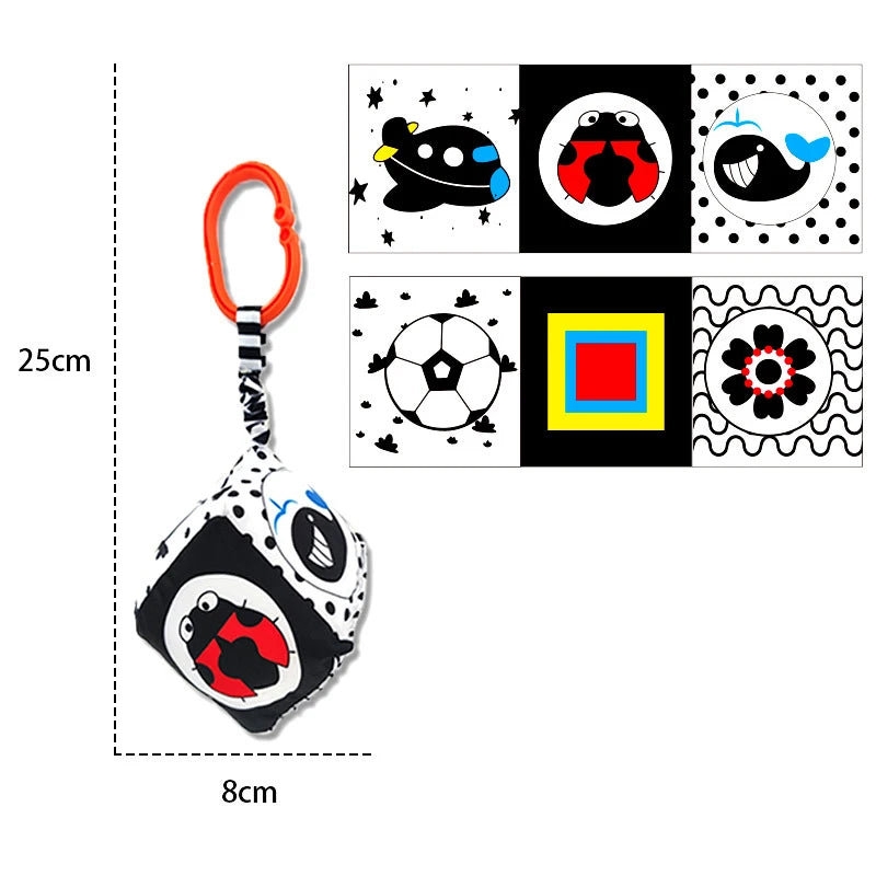 0-12Months Soft Baby Books 3D Touch Feel High Contrast Cloth Book Infant Early Learning Toy Toddlers Sensory Activity Cloth Book