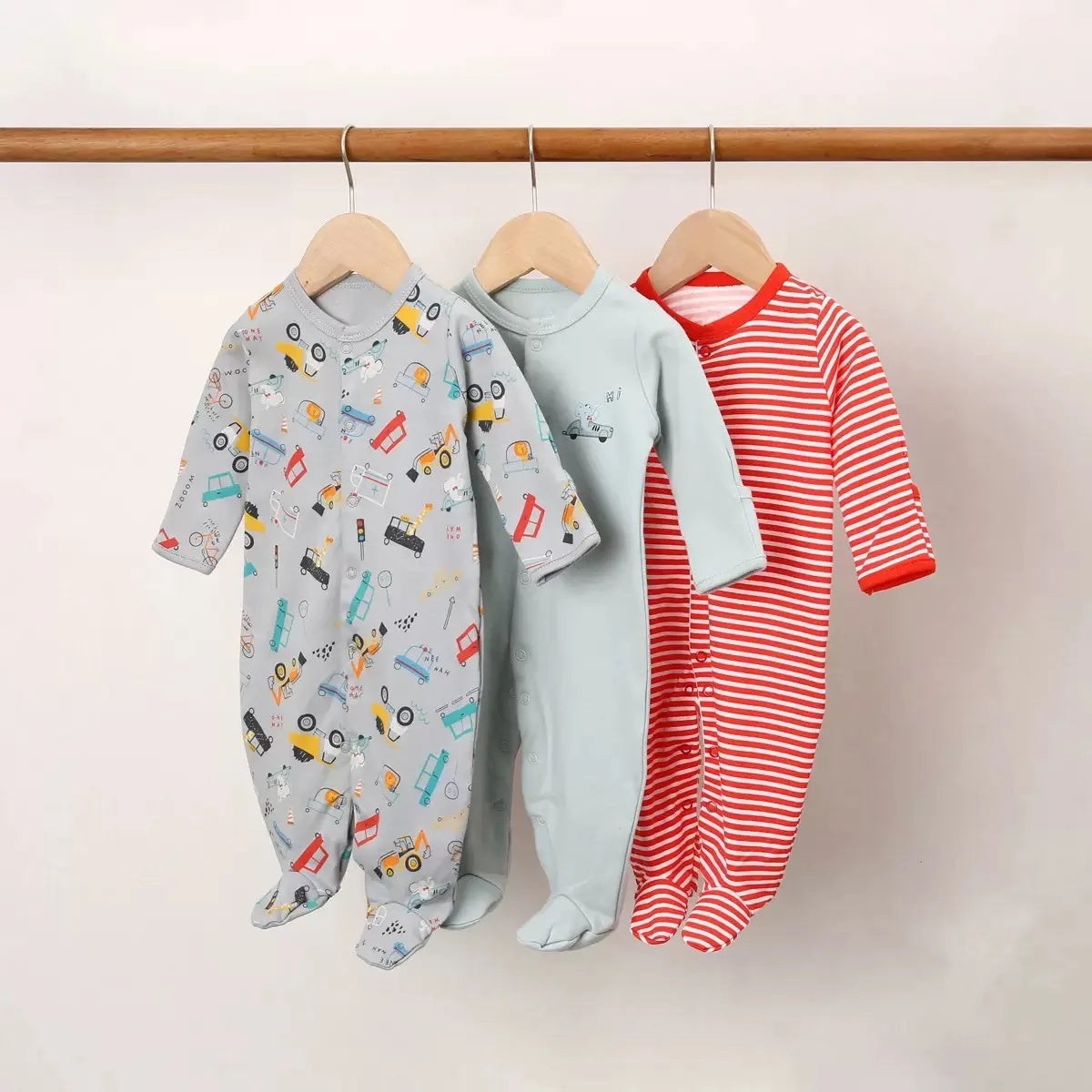 3pcs/Lot Cotton Soft Baby Romper Jumpsuit for Boys Girls Footies Footed Long Sleeve Pajama Sleepsuit Outfit Infant Clothes