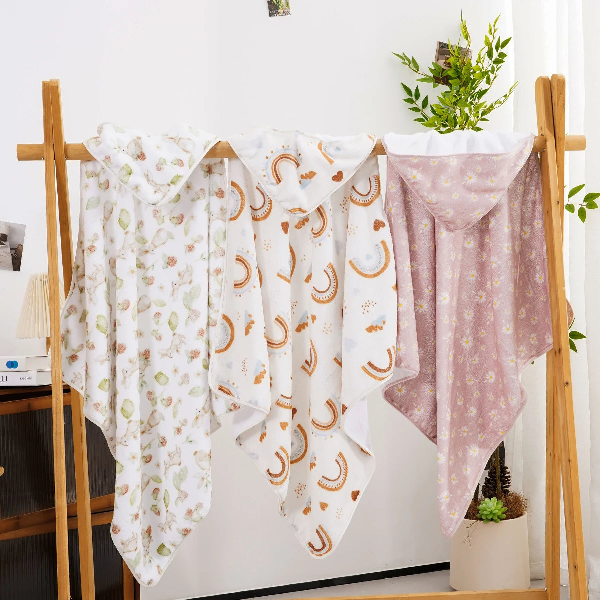 80c×80CM Thick Baby Fleece Blanket Absorbent Bath Towel Warm Newborn Swaddle Wrap