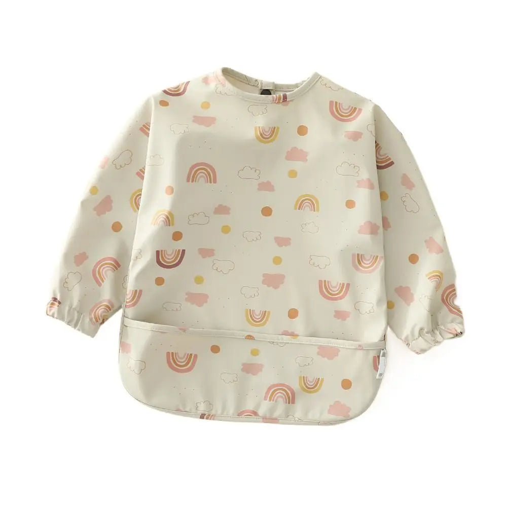 Soft Machine Washable Mess Proof Baby Bib Full Sleeve Adjustable Bib Outfit Waterproof 6-54 Months Full Coverage Apron Toddlers