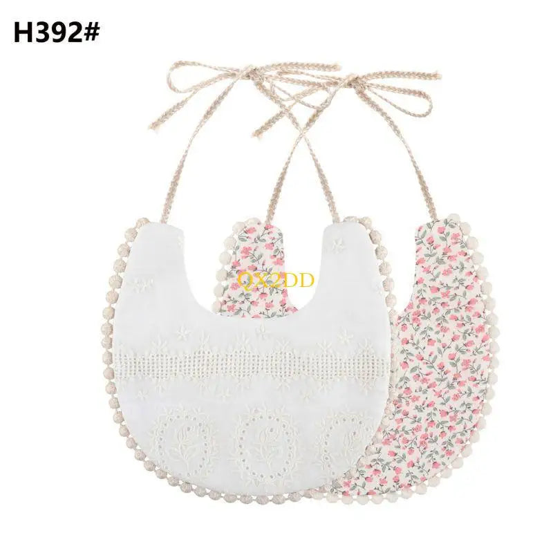 QX2D Double Side Bibs Boys Girls Props Bandana Countryside Costume Burp