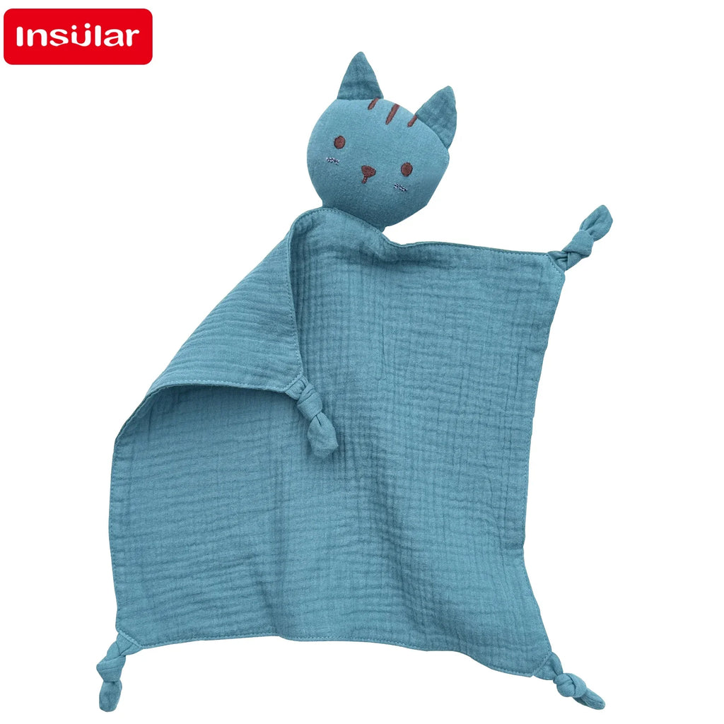 Muslin Baby Comfort Towel Cotton Comforter Blanket Soft Newborn Sleeping Dolls Kids Fashion Sleep Toy Soothe Appease Towel Bibs