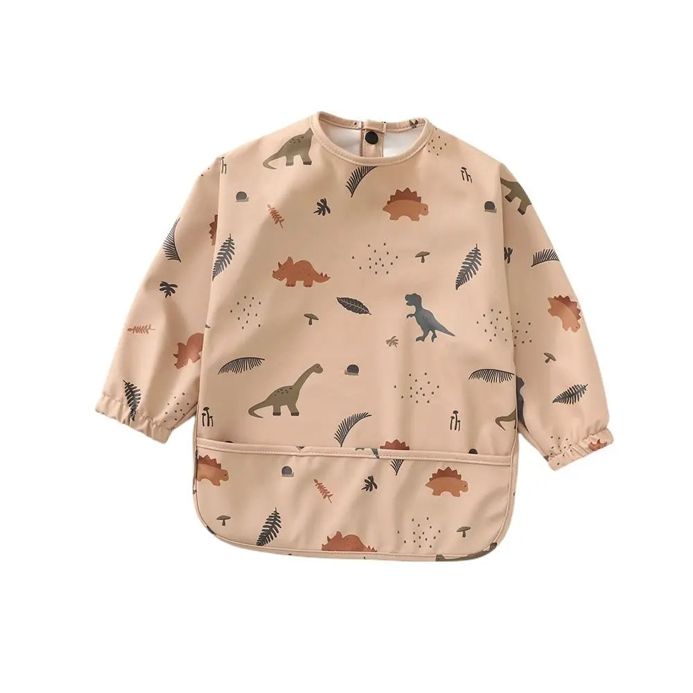 Soft Machine Washable Mess Proof Baby Bib Full Sleeve Adjustable Bib Outfit Waterproof 6-54 Months Full Coverage Apron Toddlers