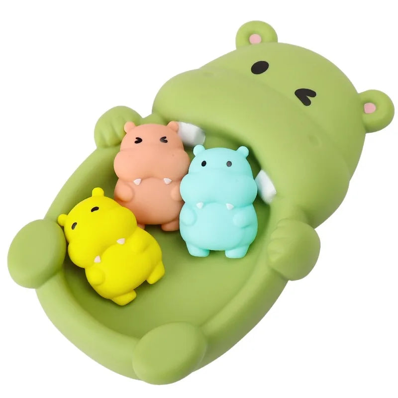 Nontoxic Floating Animal Bath Toys for Babies and Toddlers Seal Hippo Safe Fun for Bathroom and Pool