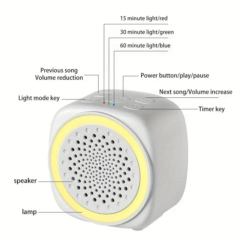 Baby Sleeping White Noise Machine Automatic Sleep Aid with 26 Soothing Music White Noise Sleep Night Light For Bedroom Stroller