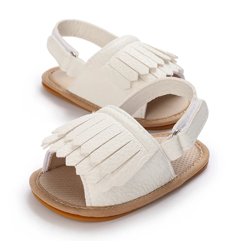 VALEN SINA 0-18 Months Newborn Girl White Shoes With Bow Non-slip Rubber Soft-Sole Flat PU First Walker Mary Janes
