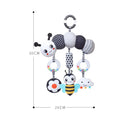 Baby Stroller Spiral with Rattle Crinkle Black White High Contrast Infant Hanging Toy for Car Seat Crib Rail Sensory Development