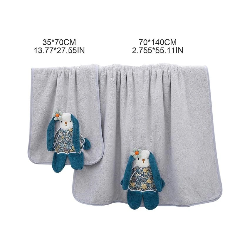 2 Pcs/Set Baby Infants Soft Coral Fleece Face Towel Bath Towel Receiving Blanket