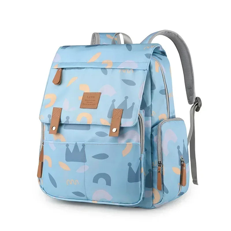 Cartoon Print Backpack Changing Bags Oxford Mother and Baby Bag Diaper Bag Fashion Large Capacity Thermal Storage Back Milk Bag