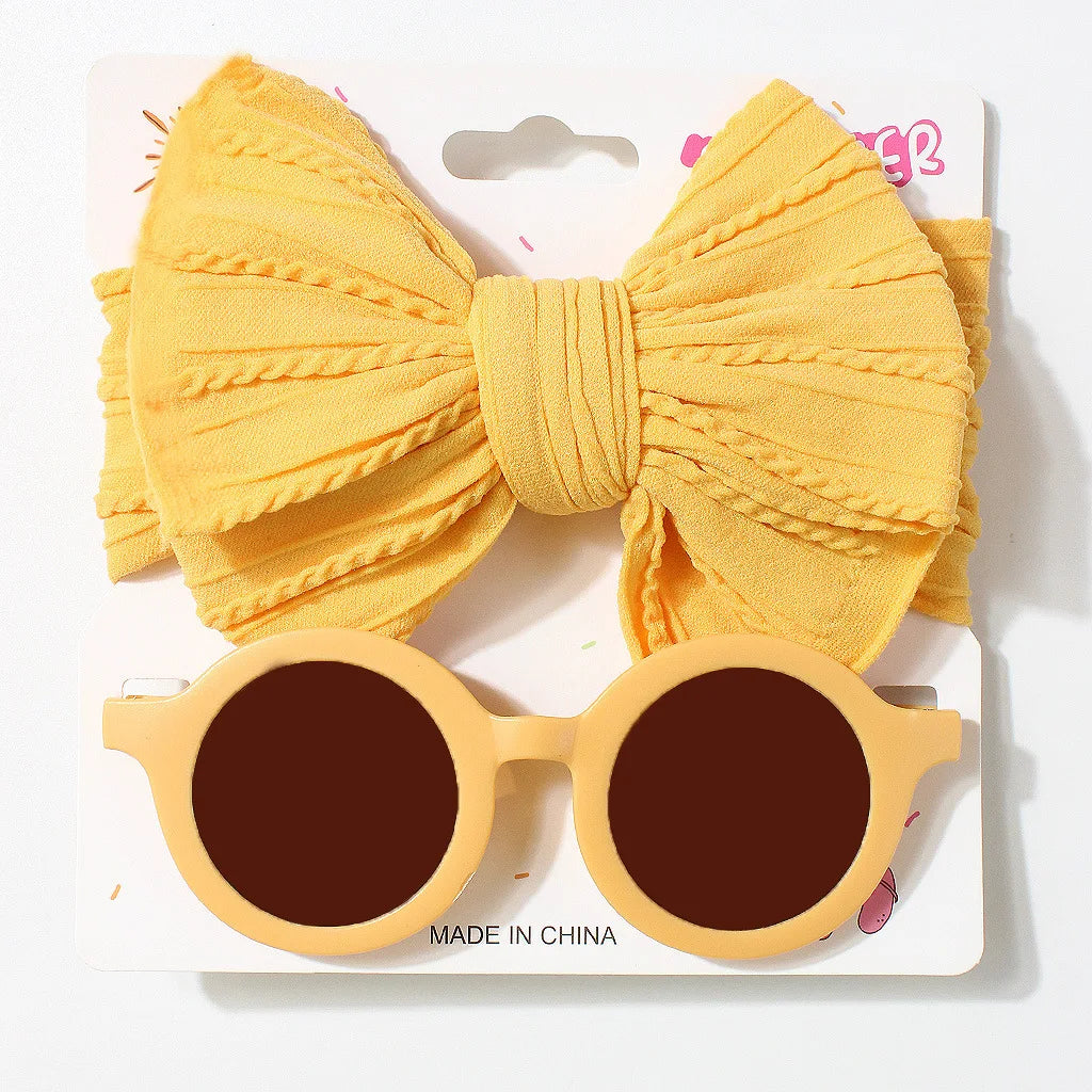 Children's Headband Glasses Set Baby Sunglasses Headband Two-piece Set Baby Headscarf Sun Visor Combination Children's Products