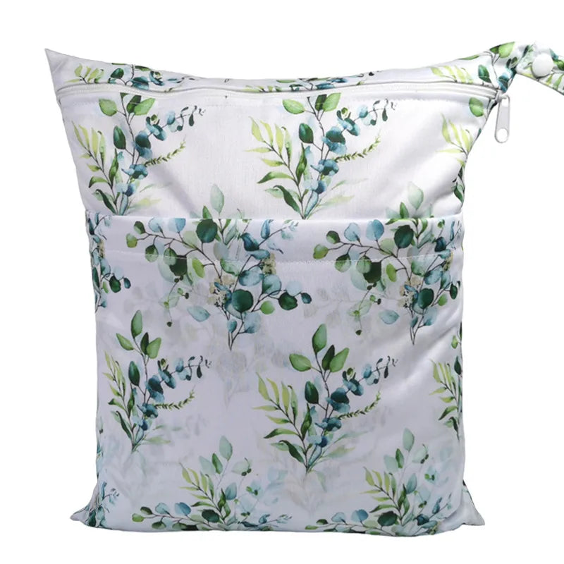 Wet Dry Bag With Two Zippered For Baby Diapers Nappies Waterproof Reusable 36cmx29cm