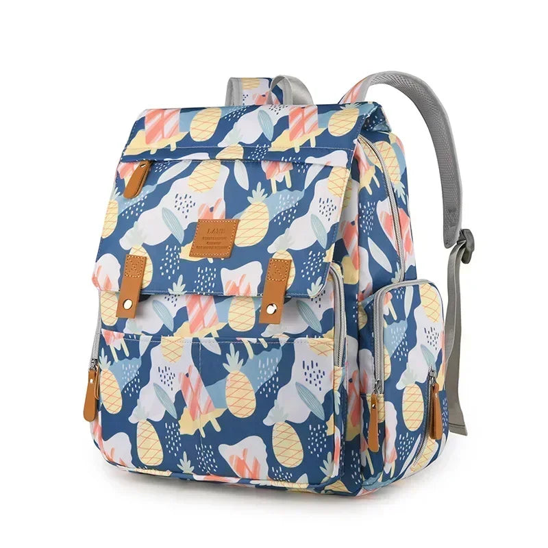 Cartoon Print Backpack Changing Bags Oxford Mother and Baby Bag Diaper Bag Fashion Large Capacity Thermal Storage Back Milk Bag