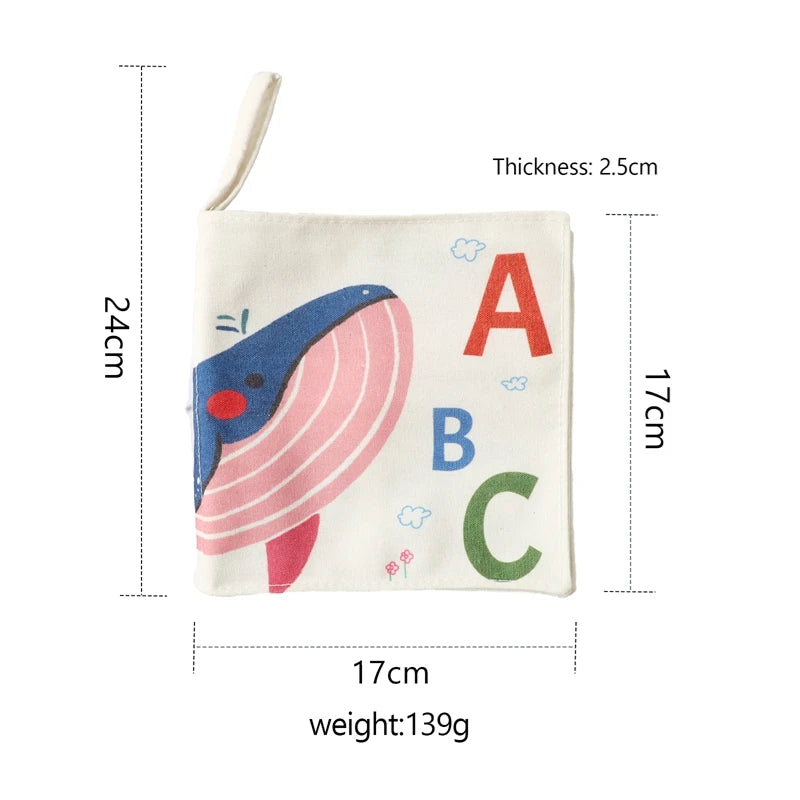 Baby Montessori Toy Soft Baby Book 3D Touch Feel High Contrast Cloth Book Sensory Early Learning  For Infant Toddler Gift