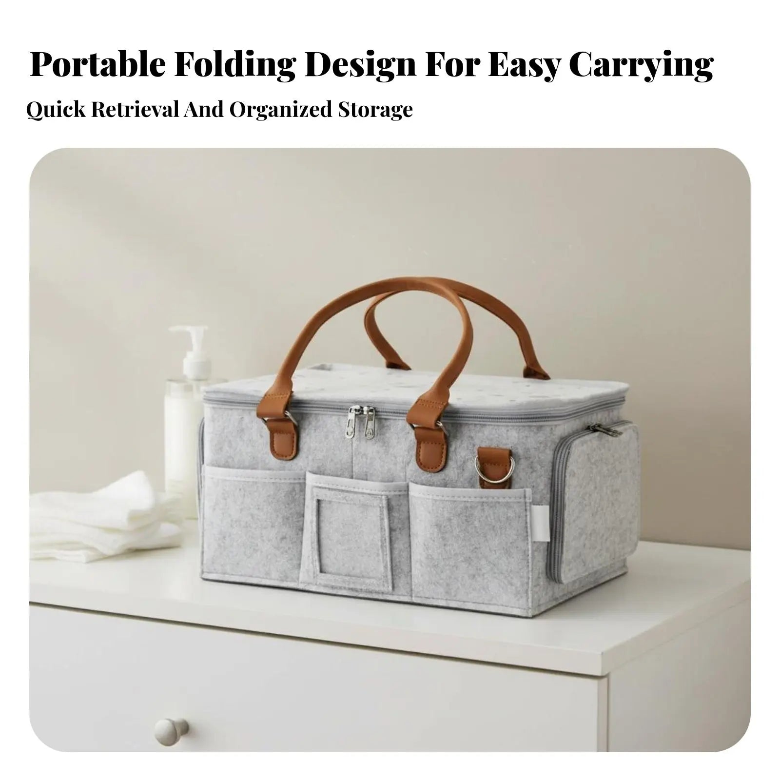 Cloth Diaper Organizer Foldable Baby Diaper Organizer Mommy Bag Organizer Lightweight Portable Changing Table Organizer