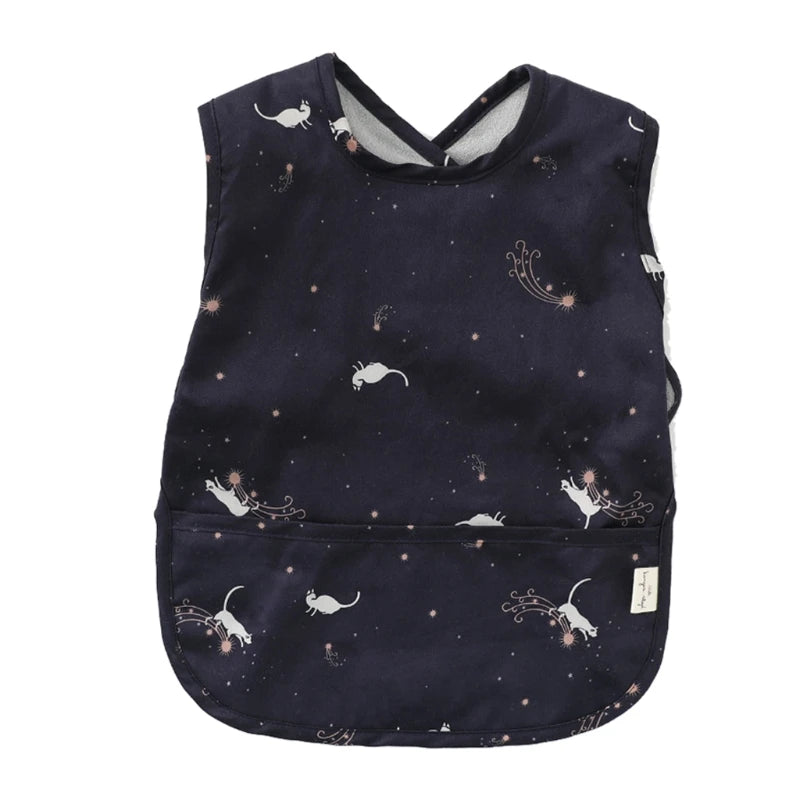 Waterproof Washable Baby Bib Burp Cloth with Pocket Bag Sleeveless Toddler Apron Smock Feeding Bibs Baby Stuff For 6-18 Months