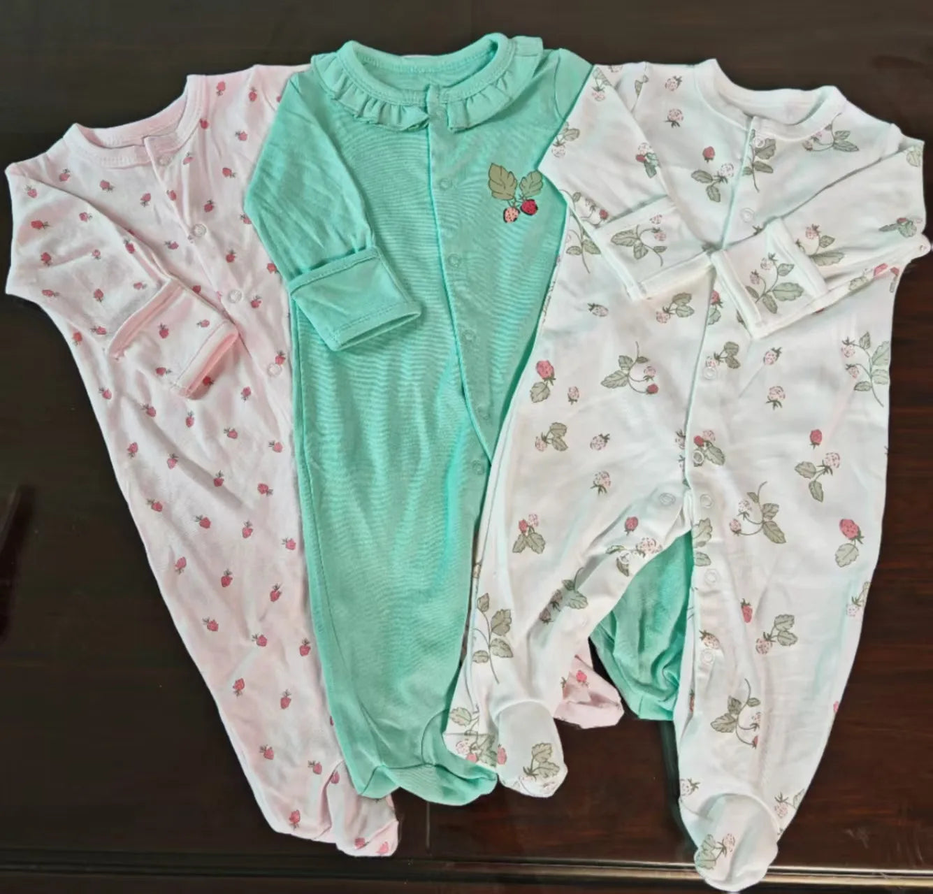 3pcs/Lot Cotton Soft Baby Romper Jumpsuit for Boys Girls Footies Footed Long Sleeve Pajama Sleepsuit Outfit Infant Clothes