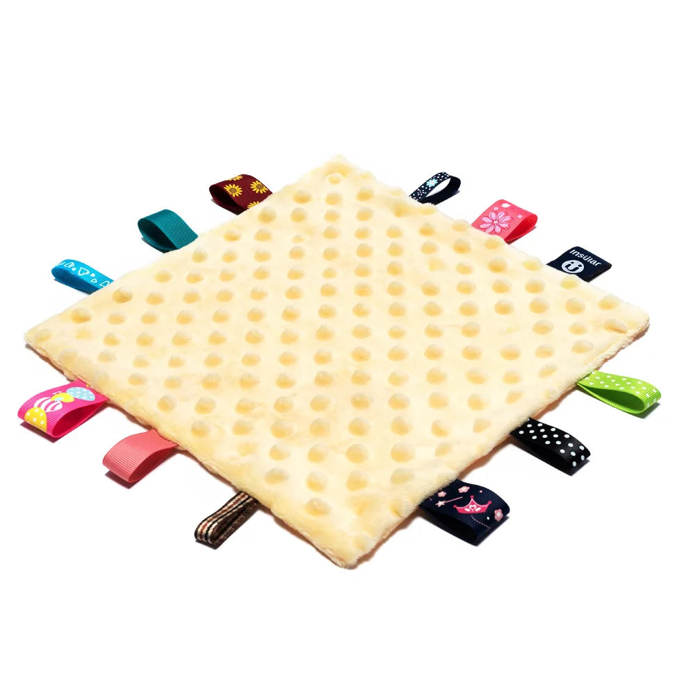 Baby Peas Label Soothing Towel Soft Cotton Newborn Kids Sleep Toy Solid Color Soothe Appease Comforter Blanket Bibs Saliva Towel