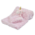100cm Ultra Soft Pink Baby Girls Blanket Wrap & Unicorn Comforter Set