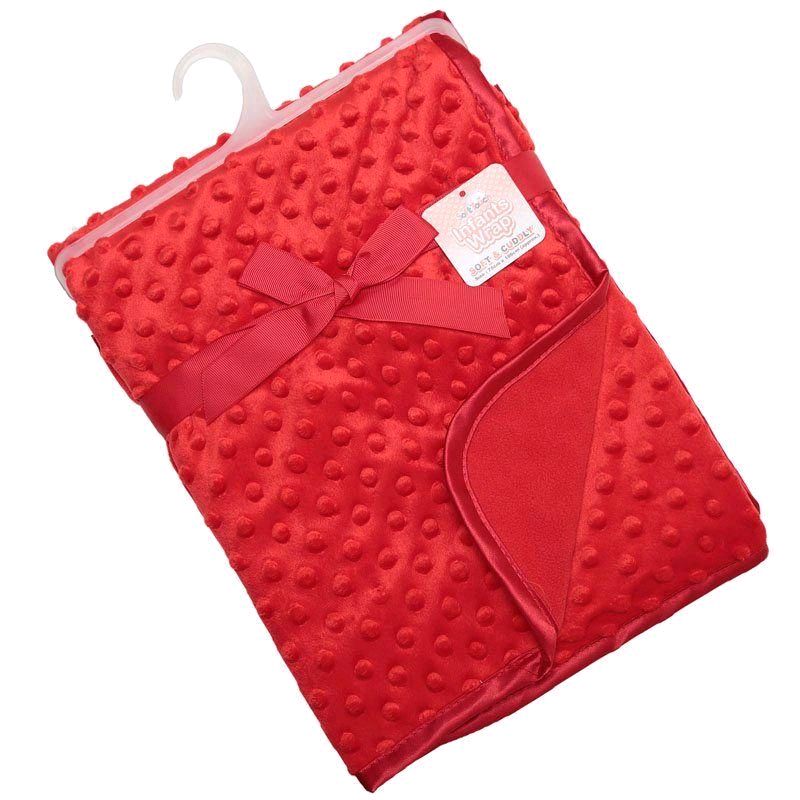 100cm Ultra Soft Red Bubble Unisex Baby Blanket Wrap