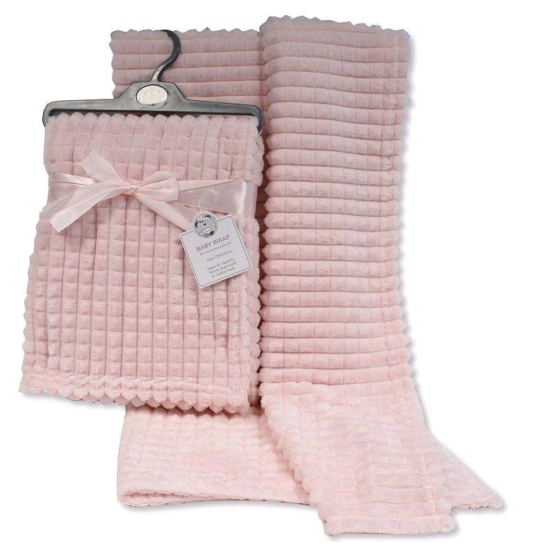 100cm Pink Jaquard Fabric Baby Blanket Wrap