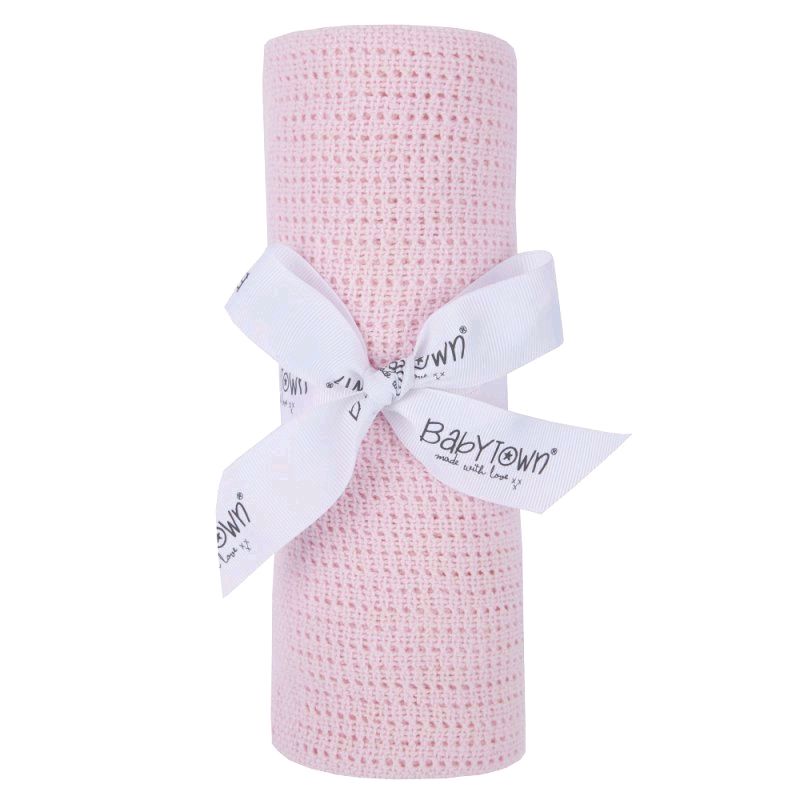 BabyTown Soft Handle Pink Cellular Shawl/Blanket 70X90CM