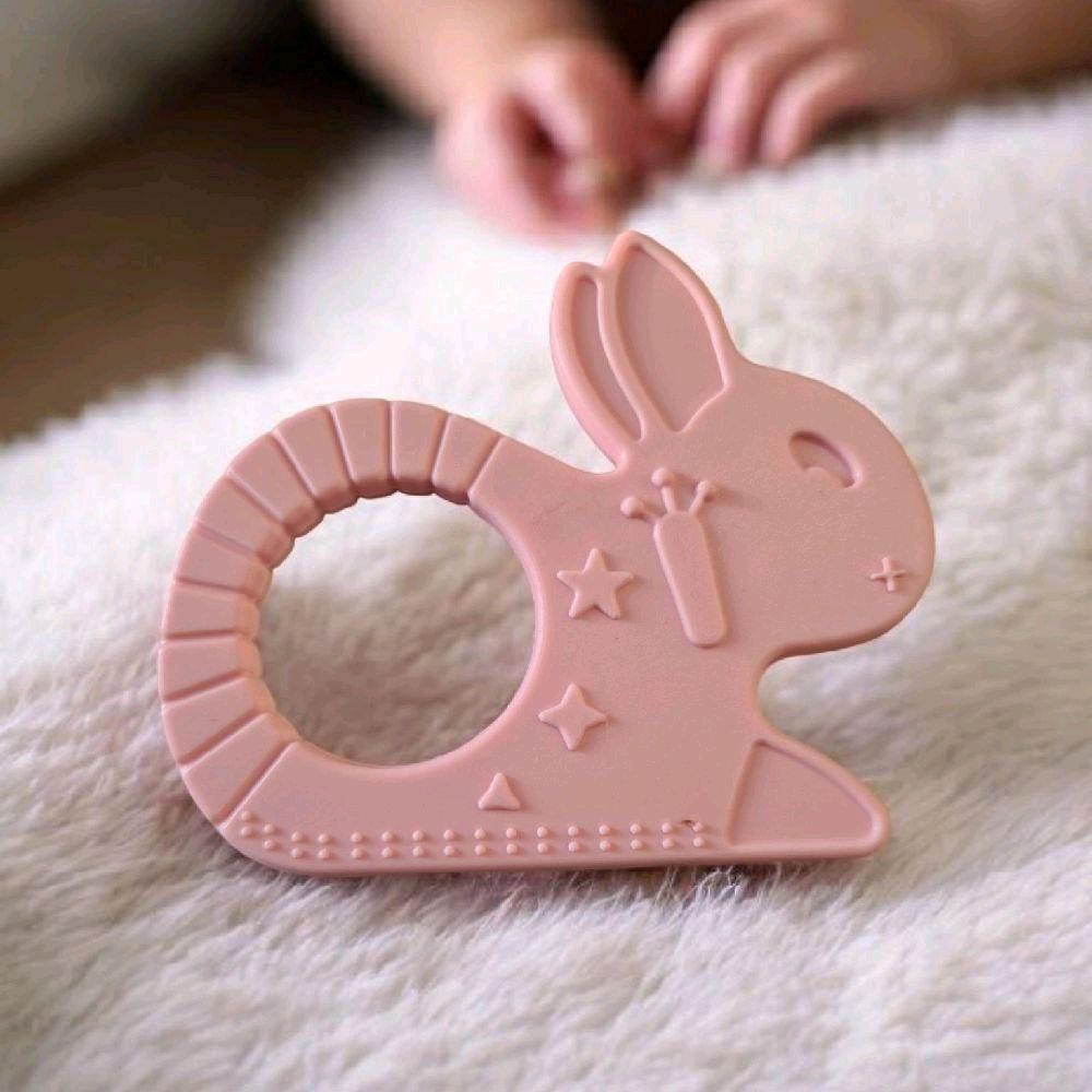 Bump2Beauty Pastel Pink Rabbit Shaped Silicone Teether
