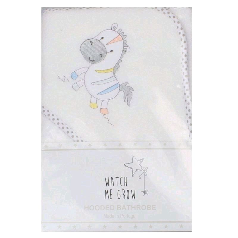 White Zebra Hooded Baby Bath Towel/Robe - 70cm