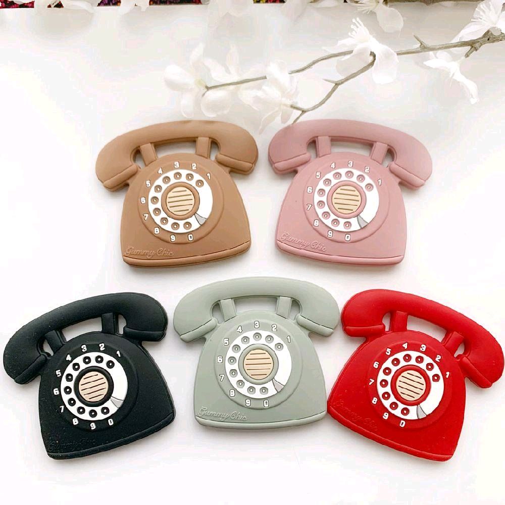 Gummy Chic Novelty Rotary Dial Phone Silicone Teether - Baby Sensory Toy