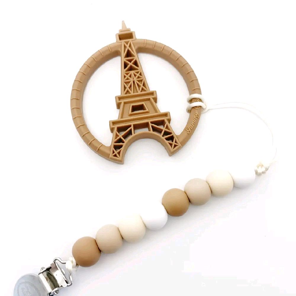 Gummy Chic Paris Tower Inspired Sensory Silicone Teether Toy for Babies