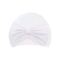 Baby Girls White Turban Hat with Bow for 0-6 Months