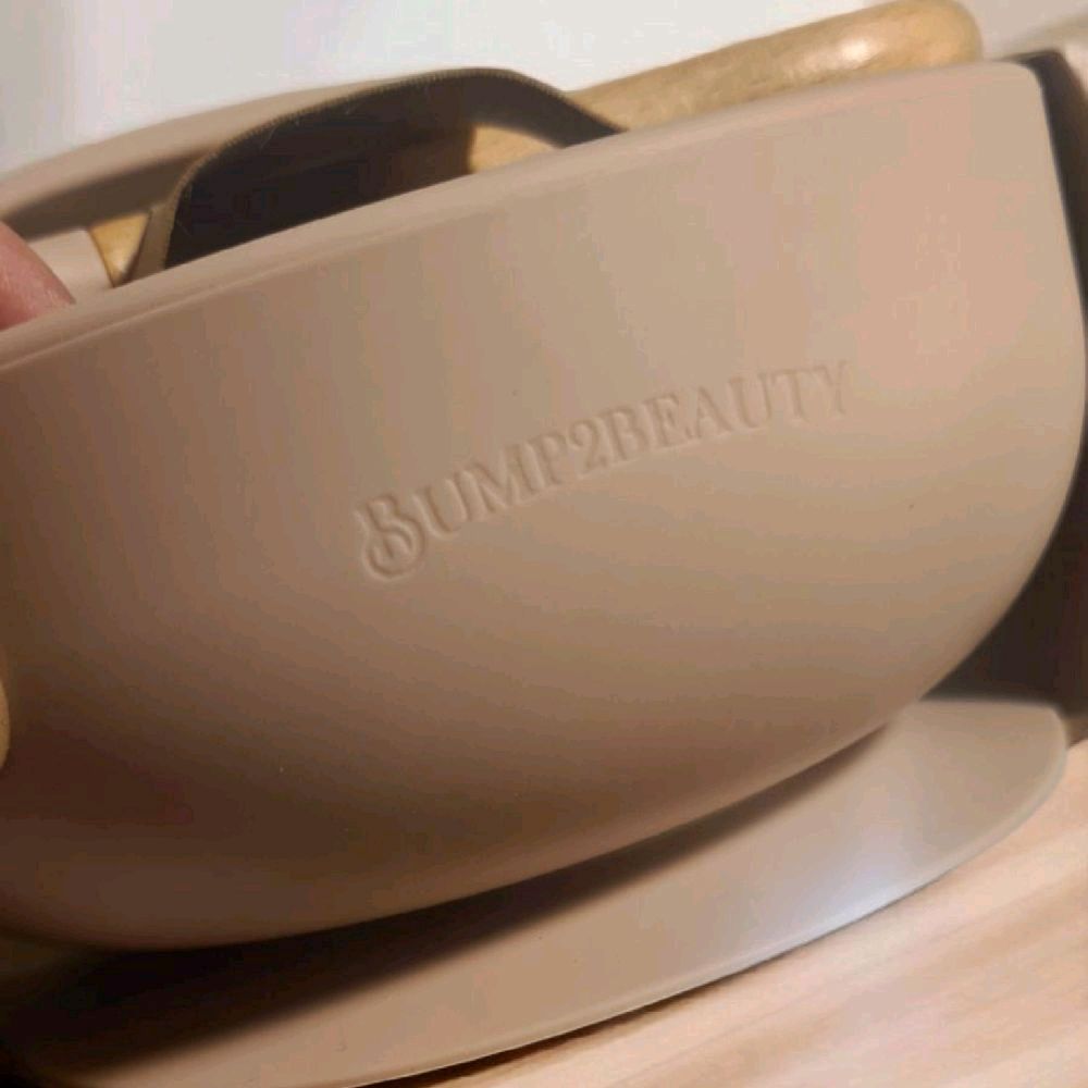 Bump2Beauty Blush Pink Silicone Feeding Bowl & Spoon Set