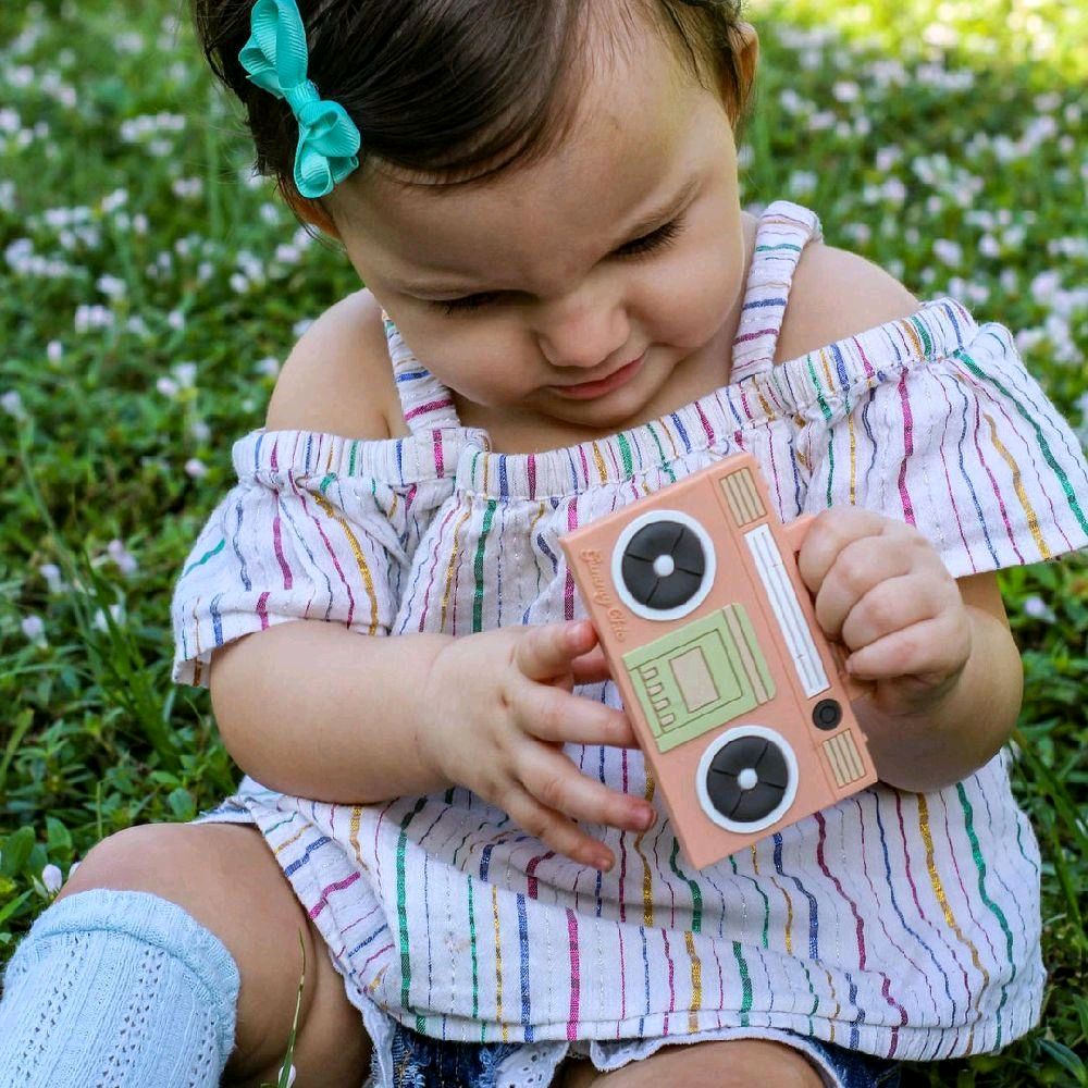 Gummy Chic Novelty Pink Boom Box Silicone Teether