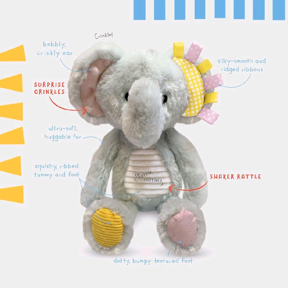 Sensory Snuggables Medium Plush Elephant Soft Stuffed Toy for Babies