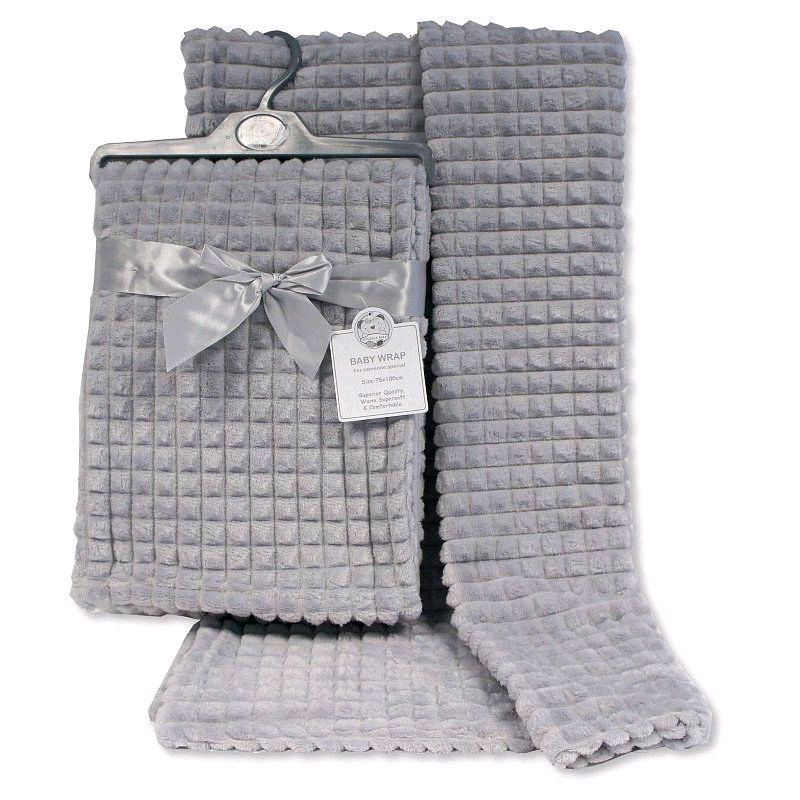 Unisex Baby 100cm Grey Jacquard Blanket Wrap