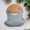 Bump2Beauty Blue Silicone Feeding Bib for Babies - BPA Free Food Grade Materials