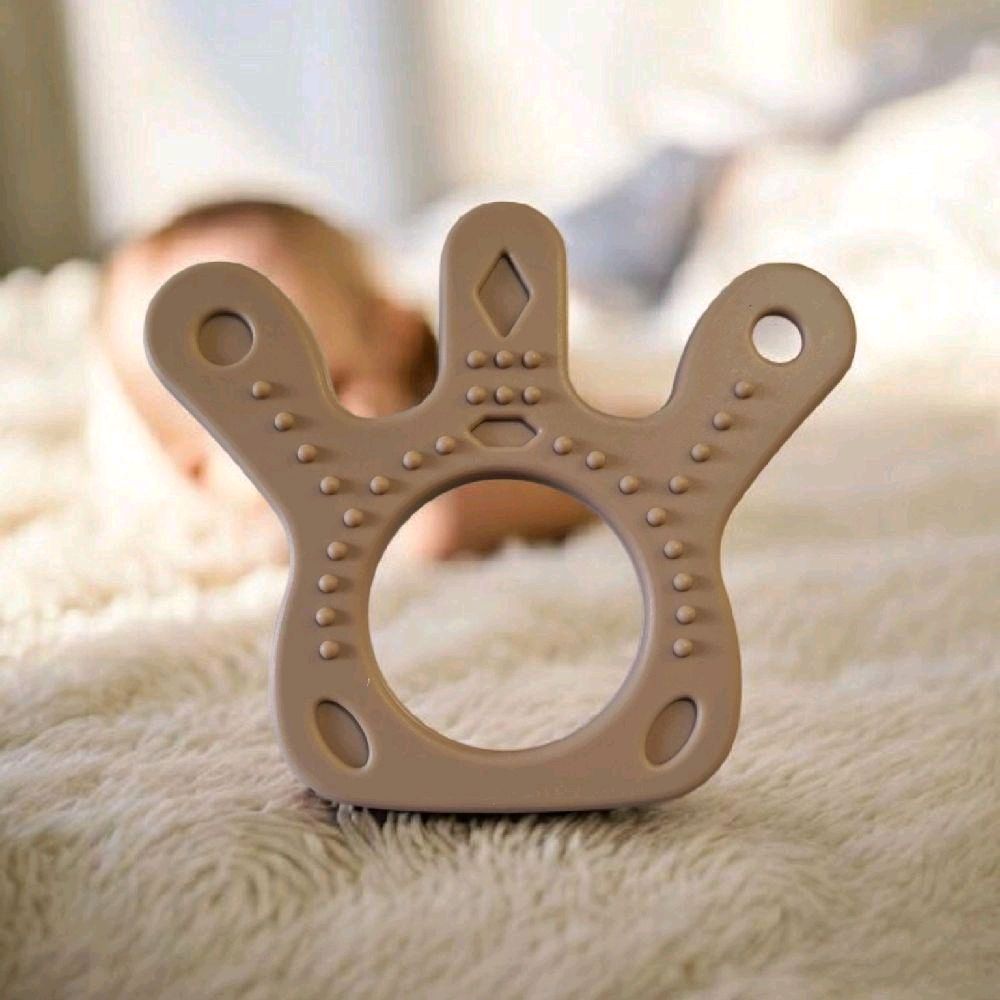 Bump2Beauty Beige Crown Shaped Silicone Teether