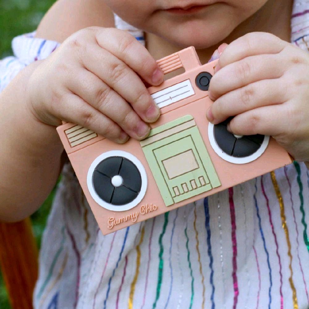 Gummy Chic Novelty Pink Boom Box Silicone Teether