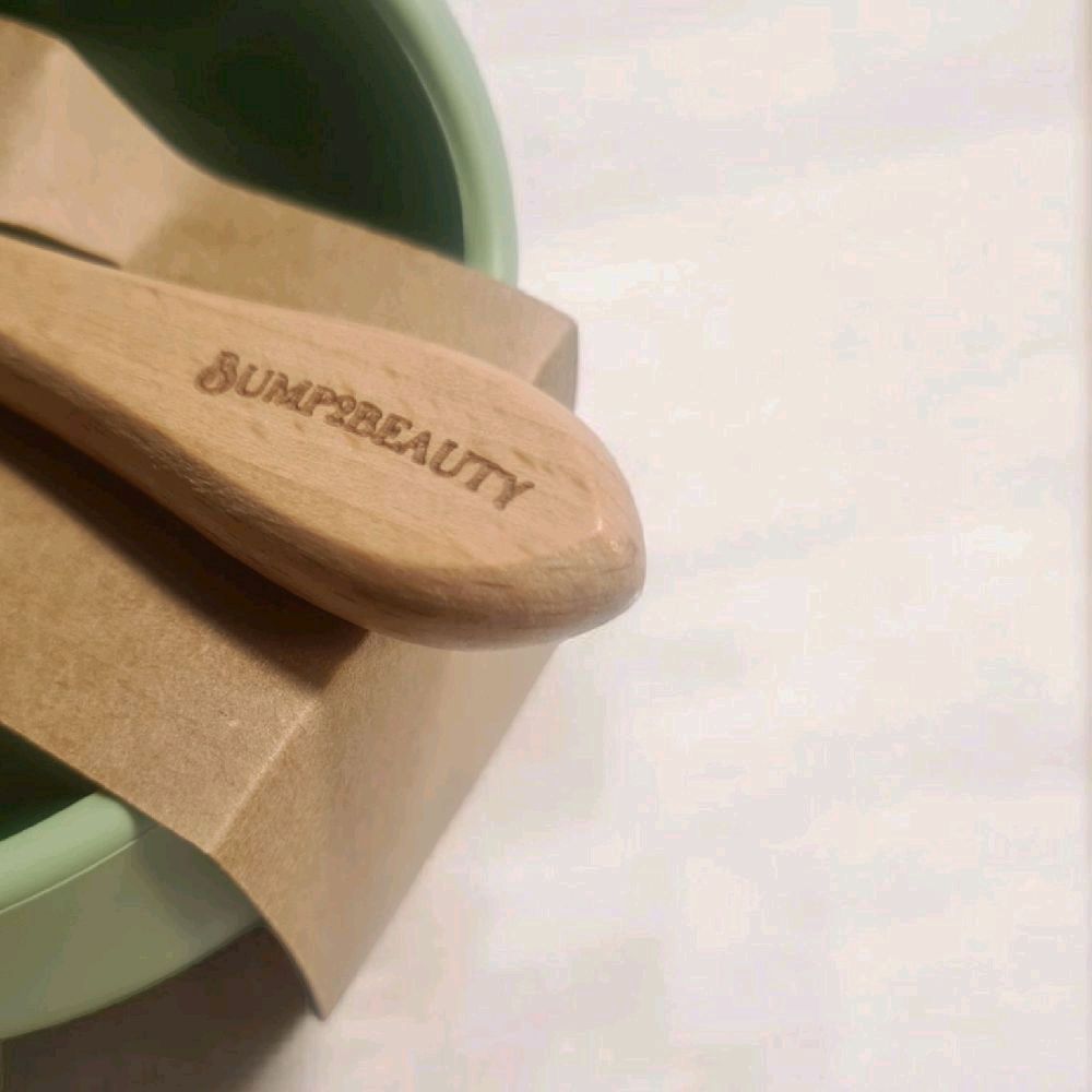 Bump2Beauty Forest Green Silicone Feeding Bowl & Spoon Set