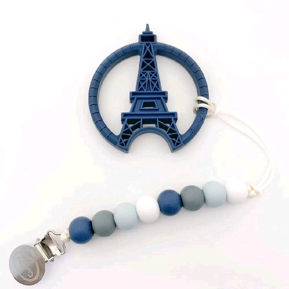 Gummy Chic Paris Tower Inspired Sensory Silicone Teether Toy for Babies