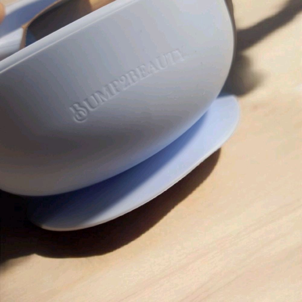 Bump2Beauty Blue Silicone Feeding Bowl & Spoon Set