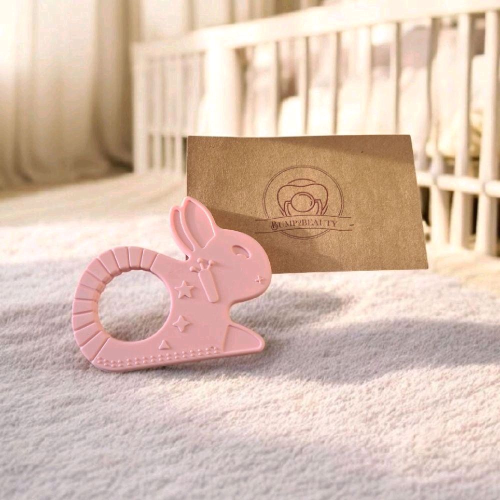 Bump2Beauty Pastel Pink Rabbit Shaped Silicone Teether