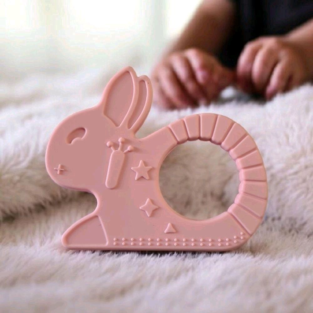 Bump2Beauty Pastel Pink Rabbit Shaped Silicone Teether