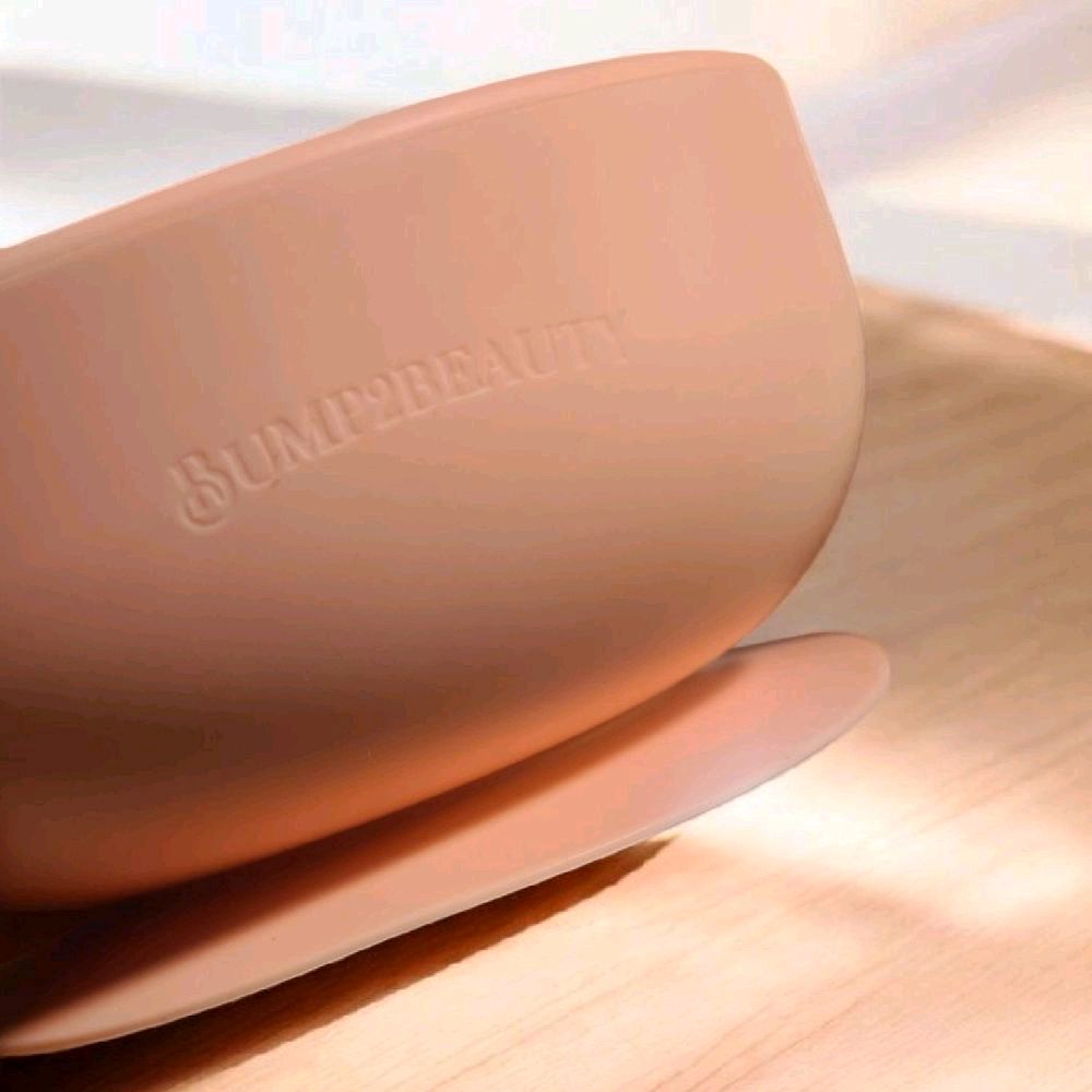 Bump2Beauty Pastel Pink Silicone Feeding Bowl & Spoon Set